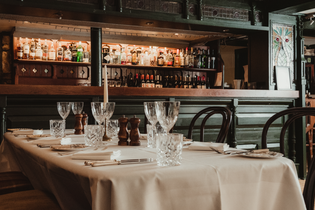 interior shot of the belles, a private dining area in the buttery glasgow